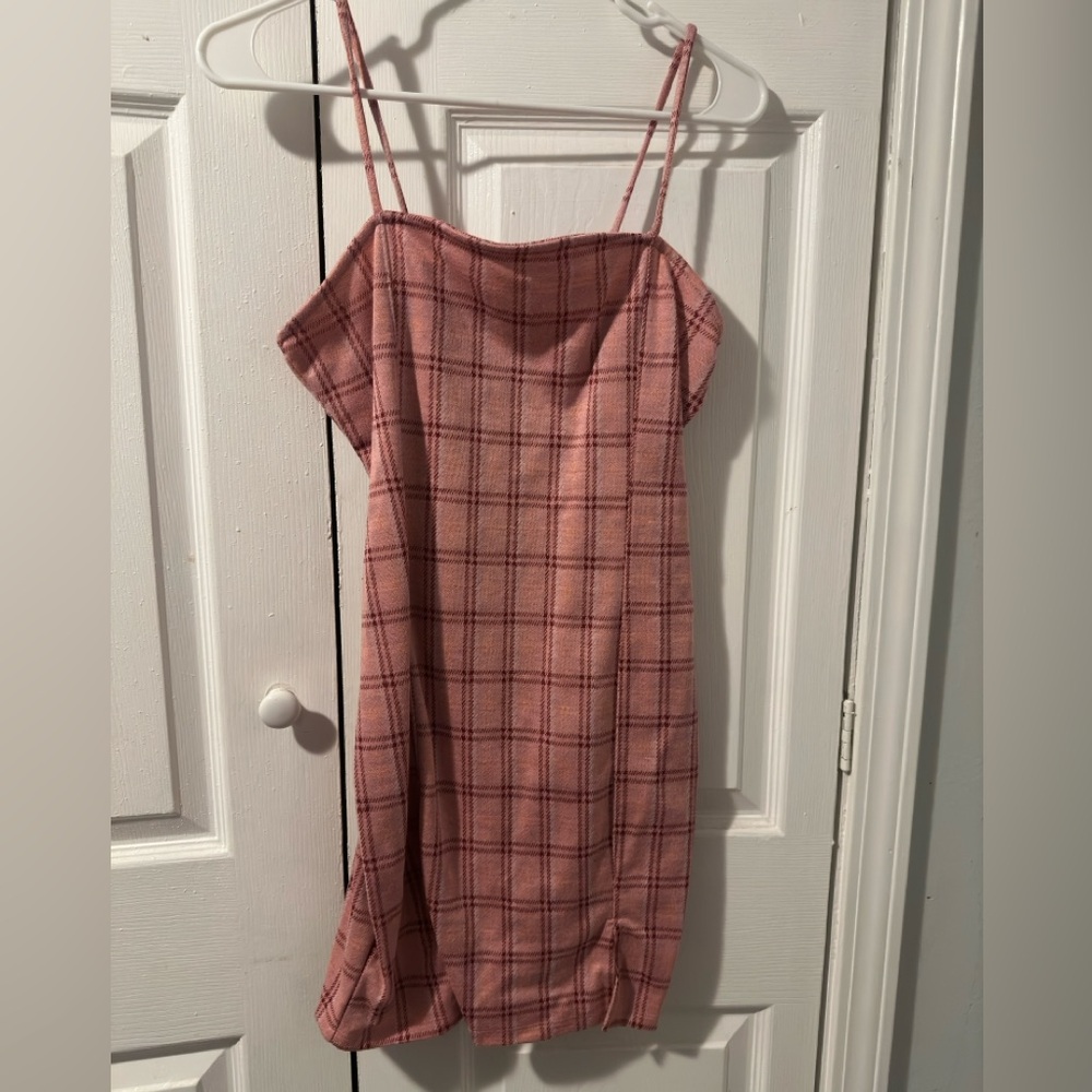 Pink Plaid Mini Dress